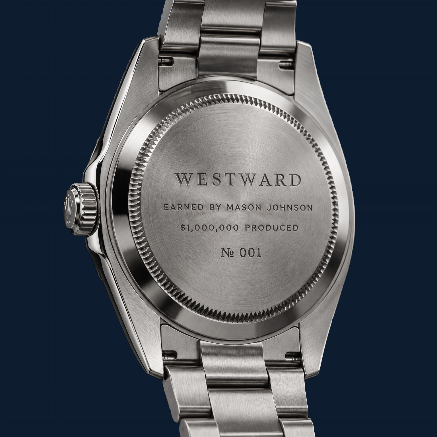 Engraved stainless-steel caseback